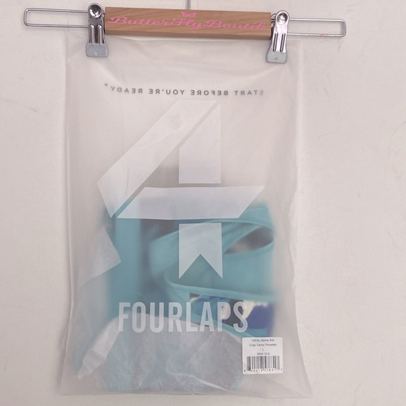 (A11) FourLaps Infinity Sports Bra Women’s crisp camo/porcelain, Size Large, NWT - Picture 6 of 6